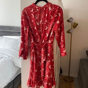 Celestial Red Asos dress with open back size 6